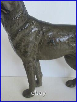 Antique Hubley German Shepherd Dog Cast Iron Door Stop (Great Paint)