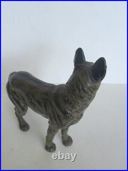 Antique Hubley German Shepherd Dog Cast Iron Door Stop (Great Paint)