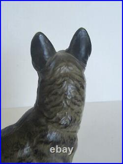 Antique Hubley German Shepherd Dog Cast Iron Door Stop (Great Paint)