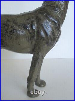 Antique Hubley German Shepherd Dog Cast Iron Door Stop (Great Paint)