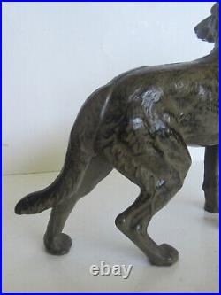 Antique Hubley German Shepherd Dog Cast Iron Door Stop (Great Paint)