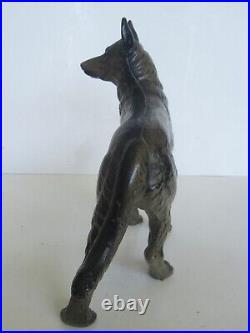 Antique Hubley German Shepherd Dog Cast Iron Door Stop (Great Paint)