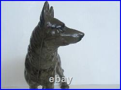 Antique Hubley German Shepherd Dog Cast Iron Door Stop (Great Paint)