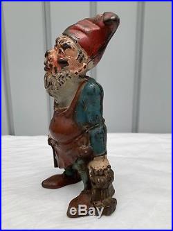 Antique Hubley Gnome Cast Iron Doorstop, Orig. Paint, Excellent Condition, L@@K