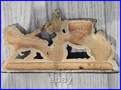 Antique Hubley Horse Drawn Carriage Doorstop #303 Rare 7 Long Original Paint