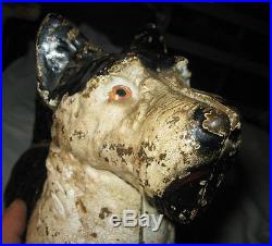 Antique Hubley Lg. Scotty Terrier Dog Cast Iron Home Door Statue Weight Doorstop