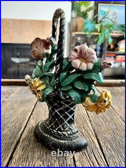 Antique Hubley No 120 Flower Basket Doorstop Basket Of Flowers Doorstop