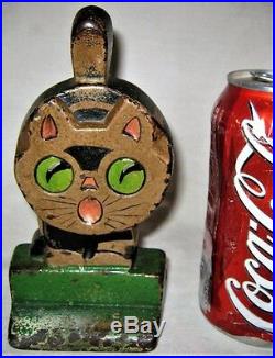 Antique Hubley Pa USA Cast Iron Americana Folk Art Toy Cat Statue Home Doorstop