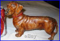 Antique Hubley Pa USA Cast Iron Dachshund Dog Doorstop Art Statue Toy Sculpture