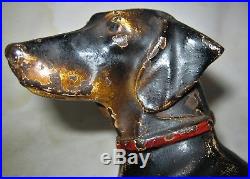 Antique Hubley Pa USA Cast Iron Dachshund Weenie Dog Doorstop Art Statue Toy Us