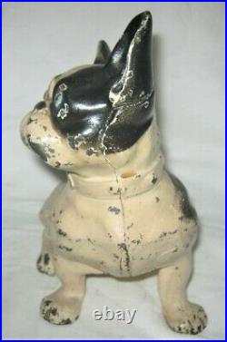 Antique Hubley Pa USA Cast Iron French Bulldog Dog Art Statue Tool Door Doorstop