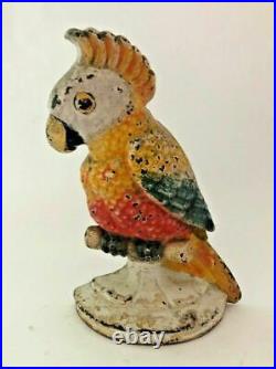 Antique Hubley Parrot Cockatoo Cast Iron Doorstop #180