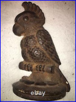 Antique Hubley Parrot Cockatoo Cast Iron Doorstop #180