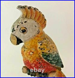 Antique Hubley Parrot Cockatoo Cast Iron Doorstop #180