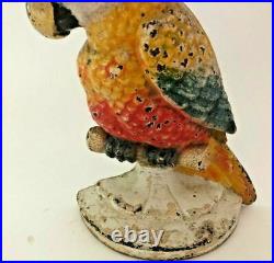 Antique Hubley Parrot Cockatoo Cast Iron Doorstop #180