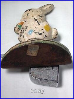 Antique Hubley Peter Rabbit Cast Iron Door Stop 9.25 tall