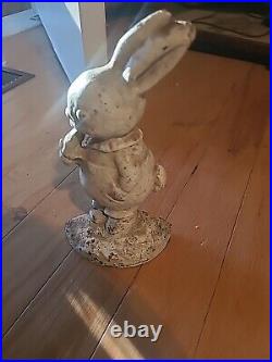 Antique Hubley Peter Rabbit Cast Iron Door Stop 9.25 tall