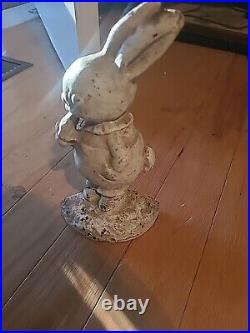 Antique Hubley Peter Rabbit Cast Iron Door Stop 9.25 tall