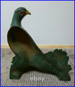 Antique Hubley Pheasant Fred Everett Signed Cast Iron Door Stop
