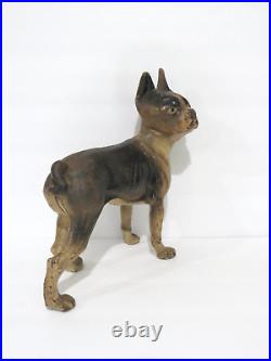 Antique Hubley Right Facing 10 Boston Terrier Dog Cast Iron Doorstop