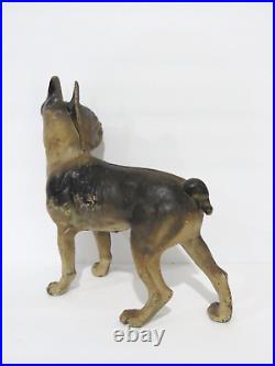 Antique Hubley Right Facing 10 Boston Terrier Dog Cast Iron Doorstop