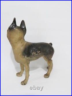 Antique Hubley Right Facing 10 Boston Terrier Dog Cast Iron Doorstop