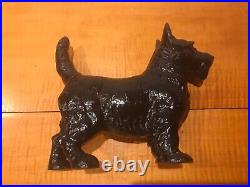 Antique Hubley Scottie Dog Cast Iron Door Stop Scottish Terrier Black 11 #305 Antique Hubley Scottie Dog Cast Iron Door Stop Scottish Terrier Black 11 #305