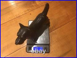 Antique Hubley Scottie Dog Cast Iron Door Stop Scottish Terrier Black 11 #305 Antique Hubley Scottie Dog Cast Iron Door Stop Scottish Terrier Black 11 #305