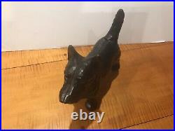 Antique Hubley Scottie Dog Cast Iron Door Stop Scottish Terrier Black 11 #305 Antique Hubley Scottie Dog Cast Iron Door Stop Scottish Terrier Black 11 #305