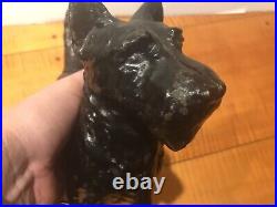 Antique Hubley Scottie Dog Cast Iron Door Stop Scottish Terrier Black 11 #305 Antique Hubley Scottie Dog Cast Iron Door Stop Scottish Terrier Black 11 #305