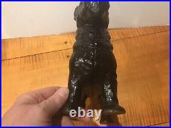 Antique Hubley Scottie Dog Cast Iron Door Stop Scottish Terrier Black 11 #305 Antique Hubley Scottie Dog Cast Iron Door Stop Scottish Terrier Black 11 #305