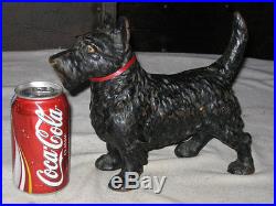 Antique Hubley Scotty Dog Doorstop Cast Iron Scottish Terrier Garden Statue