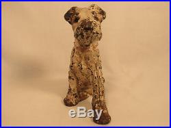 Antique Hubley Solid Cast Iron Fox Terrier Dog Figurine Doorstop