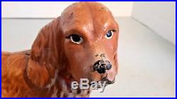Antique Hubley Spaniel Dog Doorstop Cast Iron W Original Paint Very Cute Face