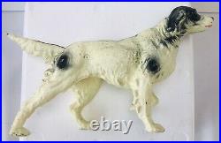 Antique Hubley Style Painted Cast Iron Sport Hunting Gun Dog Doorstop Home