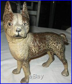 Antique Hubley Toy Boston Terrier Cast Iron Door Art Statue Sculpture Doorstop