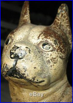 Antique Hubley Toy Boston Terrier Cast Iron Door Art Statue Sculpture Doorstop