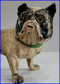 Antique Hubley Toy Co USA Cast Iron English Bulldog Art Statue Dog Door Doorstop