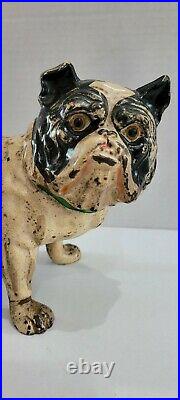 Antique Hubley Toy Co USA Cast Iron English Bulldog Art Statue Dog Door Doorstop