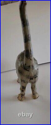 Antique Hubley Toy Co. USA Stripe Tabby Cat Cast Iron Arched Back Doorstop