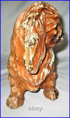 Antique Hubley Toy USA 451 Cast Iron Pekingese Dog Art Statue Sculpture Doorstop