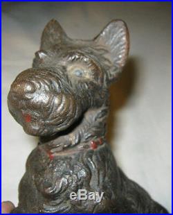 Antique Hubley USA Art Deco Scotty Dog Cast Iron Statue Sculpture Doorstop Toy