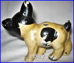 Antique Hubley USA Cast Iron Boston Terrier Dog Childs Room Statue Toy Doorstop