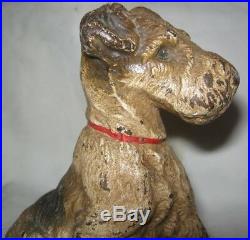 Antique Hubley USA Pa Cast Iron Fox Terrier Dog Art Statue Sculpture Doorstop Us