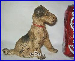 Antique Hubley USA Pa Cast Iron Fox Terrier Dog Art Statue Sculpture Doorstop Us