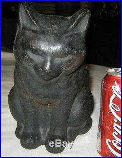 Antique Hubley USA Sleeping Cat Cast Iron Art Statue Sculpture Kitten Doorstop