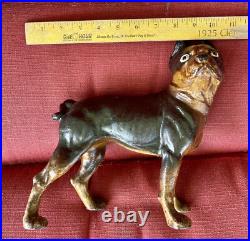 Antique Hubley USA Tan Brown & Cream Boston Terrier Cast Iron Home Door Doorstop