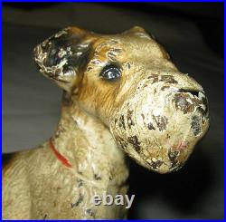 Antique Hubley U. S. A. 1 Cast Iron Fox Terrier Dog Art Statue Sculpture Doorstop