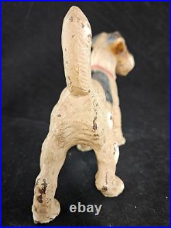 Antique Hubley Wire Haired Fox Terrier Bookend Cast Iron Door Stop 6 3/4x5 1/4