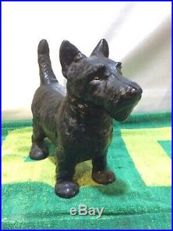 Antique Hubley original cast iron Heavy Scottie dog terrier doorstop Vintage